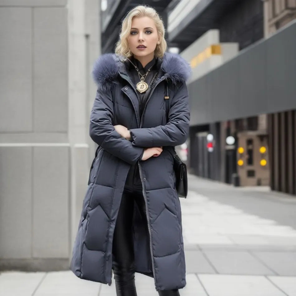 Hannah | Women’s Winter Quilted Coat with Hood Trim
