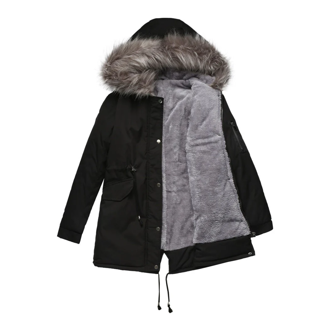 Florence Women’s Winter Parka Coat with Button Closure