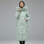 Hannah | Women’s Winter Quilted Coat with Hood Trim