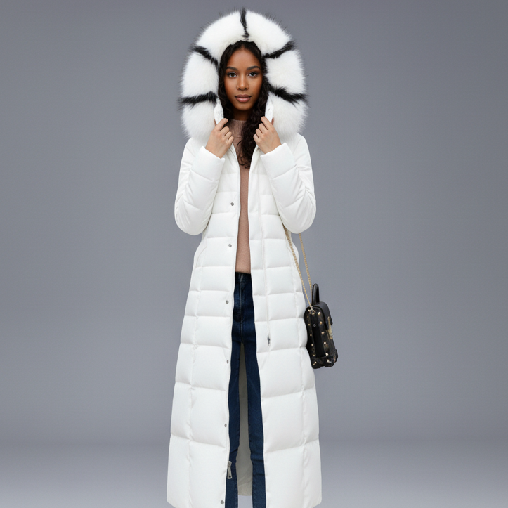 Lesley Women’s Long Puffer Coat with Hood