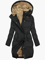 Sophia Women's Long Quilted Hooded Winter Coat
