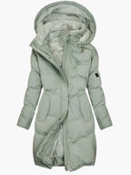 Sophia Women's Long Quilted Hooded Winter Coat