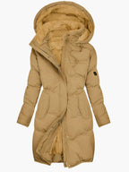 Sophia Women's Long Quilted Hooded Winter Coat